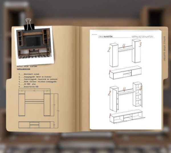 OtthonAlkotók Nappali bútor alapterv